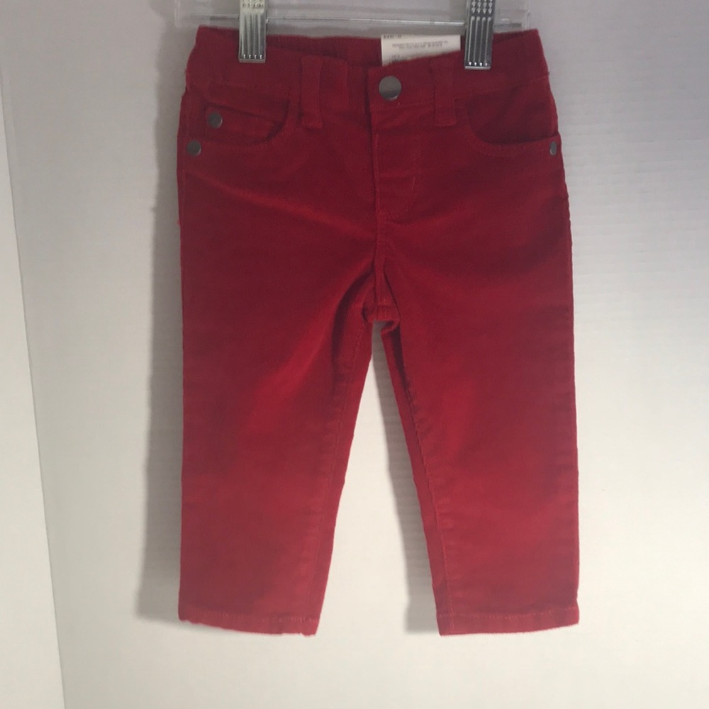 Peyton & Parker girls red corduroy pants size 6-9 months, NEW with tags.
